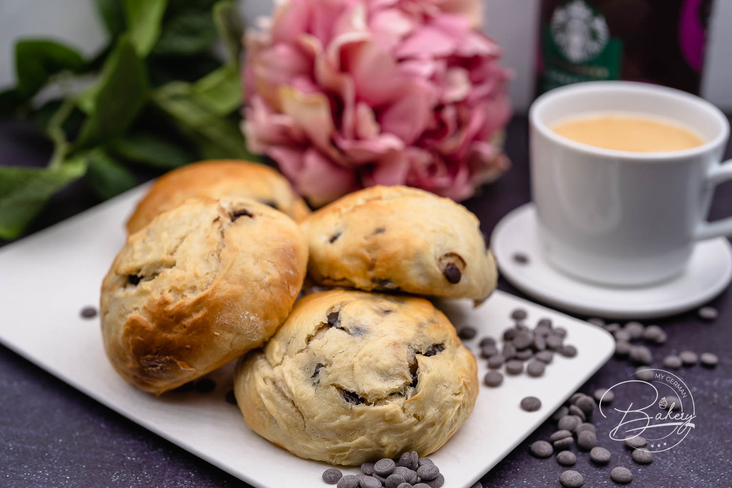 Best chocolate buns recipe - chocolate brioche buns recipe - tastiest chocolate rolls recipe - Milk Buns with Chocolate Curd Buns with Chocolate Drops and Chocolate Chunks, Shortbread Recipe